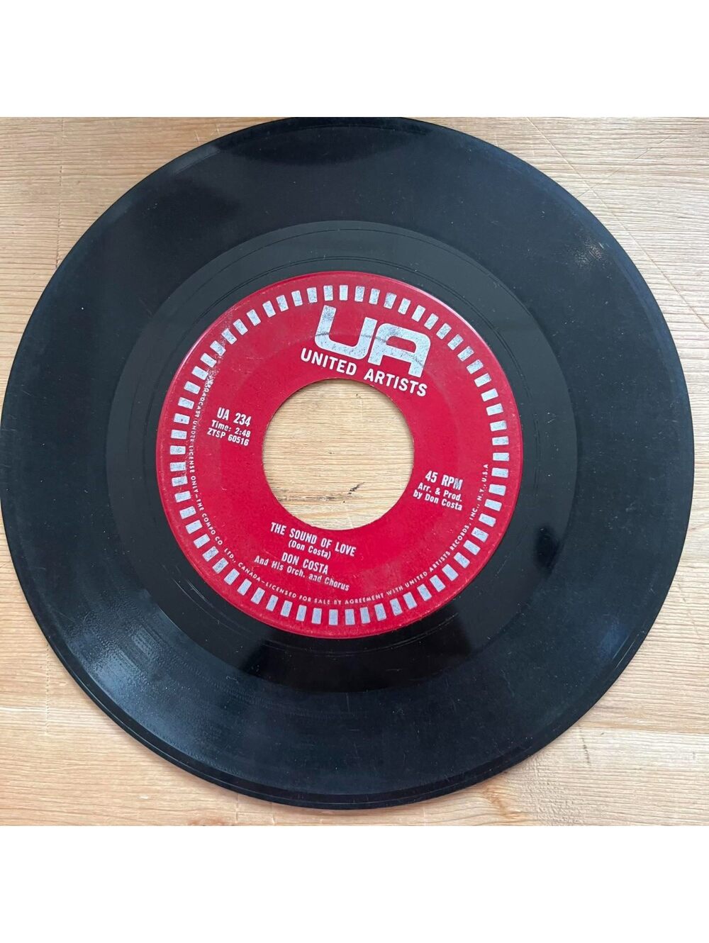 Don Costa and his Orch. and Chorus - The Sound of Love 45rpm VG+ R20